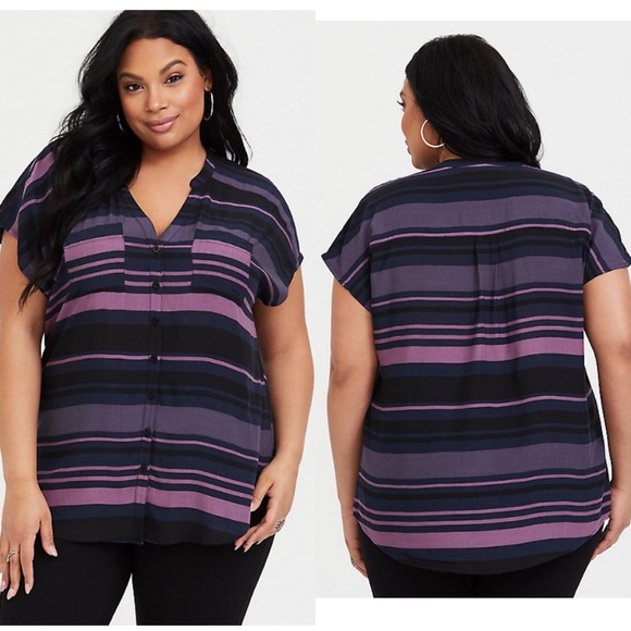 torrid Tops - EUC striped challis top